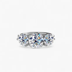 4ct Moissanite Three Stone Ring