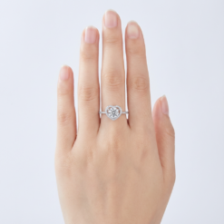 Alternative view of 1ct Moissanite Heart Halo Ring