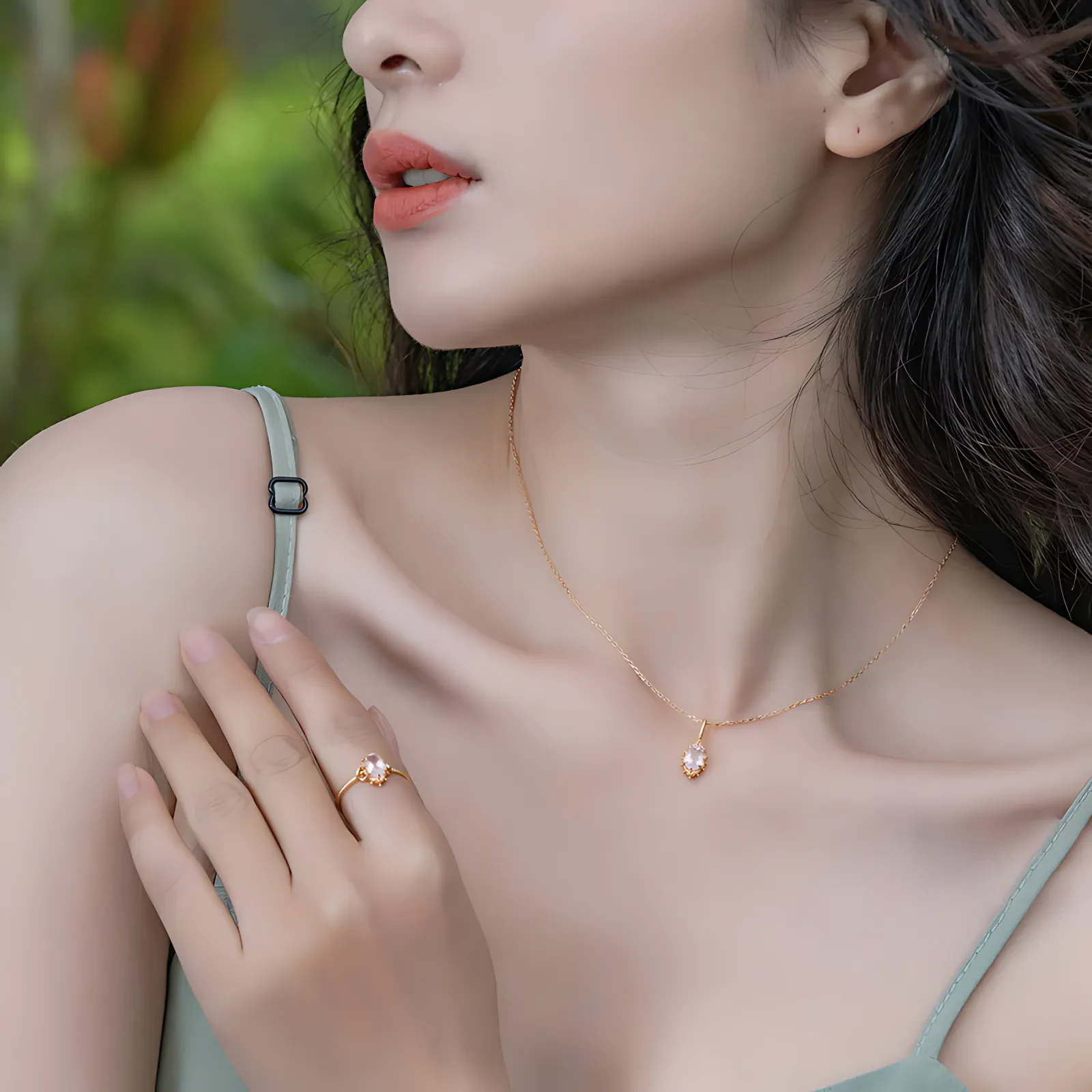 Natural Pink Crystal Fairytale Ring - Image 3