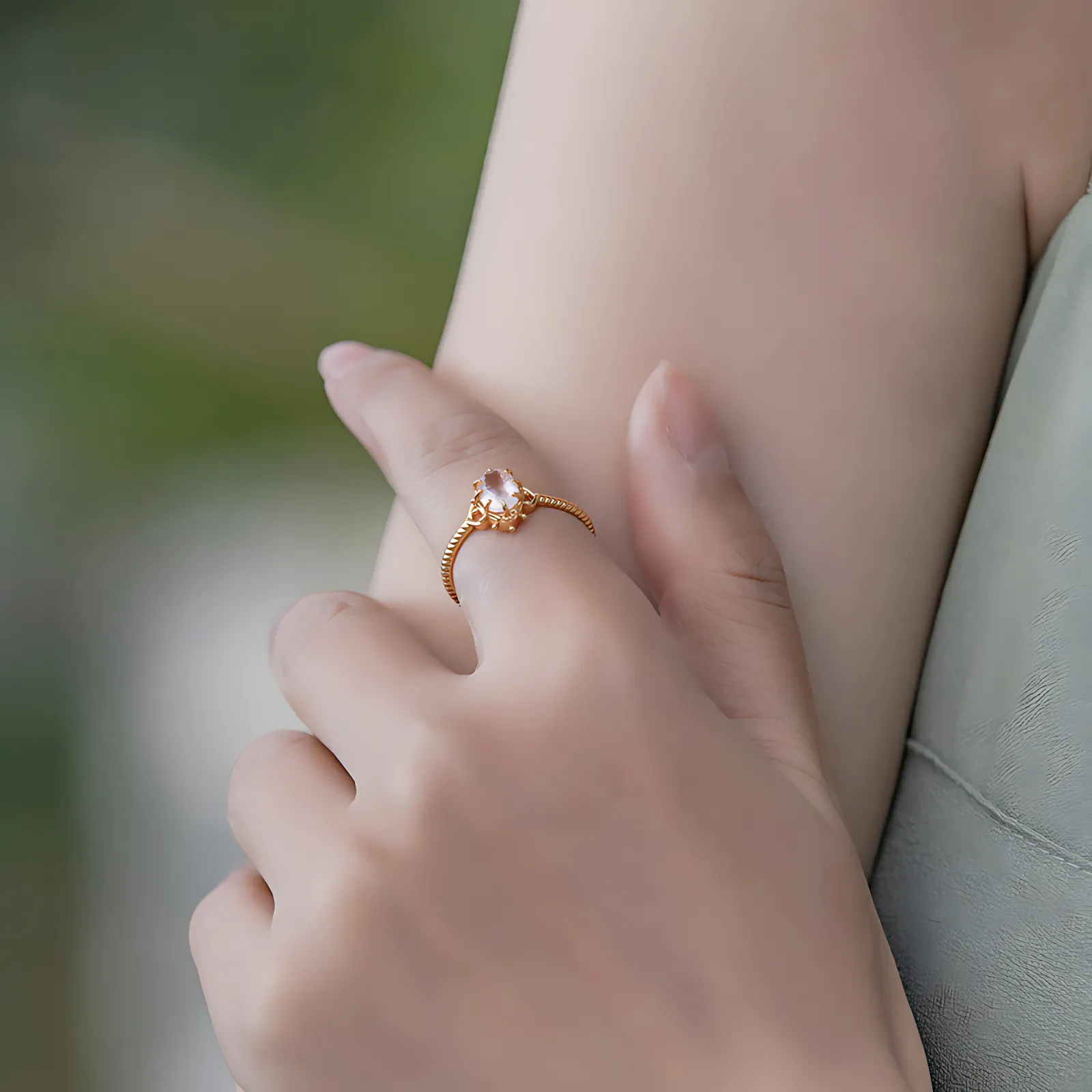 Natural Pink Crystal Fairytale Ring - Image 4