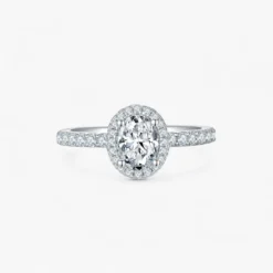 1ct|2ct Oval Moissanite Halo Ring