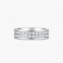 6mm 2 Row Moissanite Eternity Ring