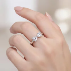 Alternative view of Heart Moissanite Bow Ring