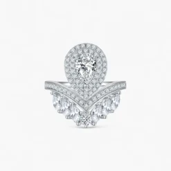 1ct Pear Pave Ring