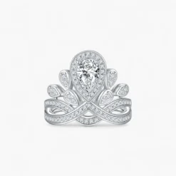 1ct Pear Moissanite Twist Church Ring