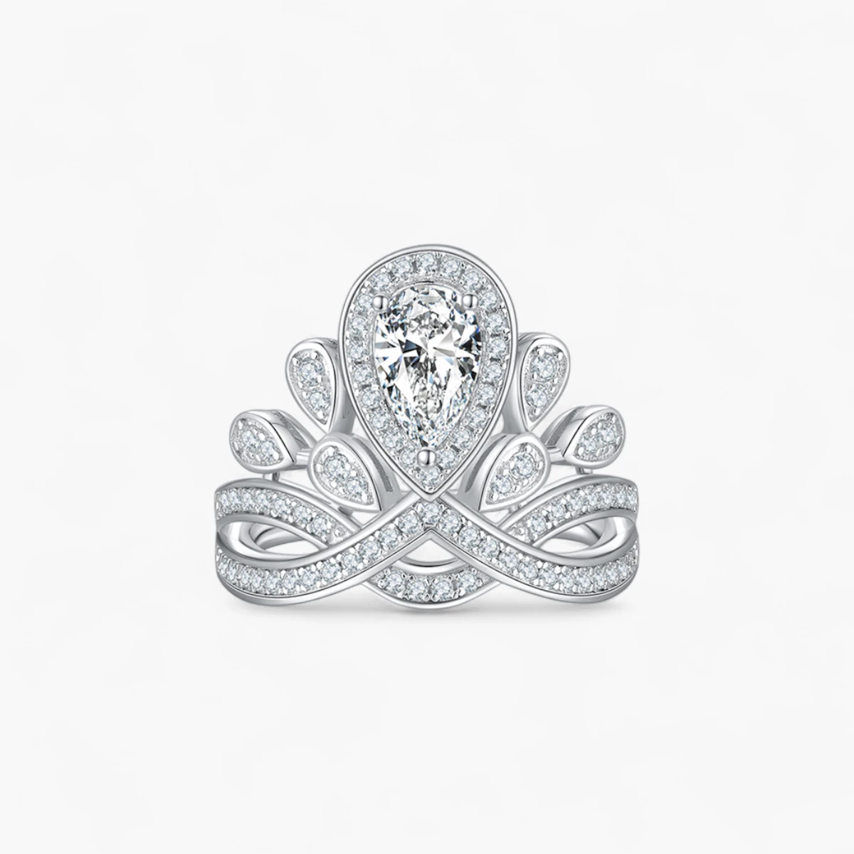 1ct Pear Moissanite Twist Church Ring