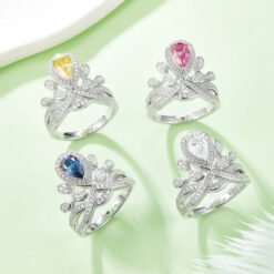 Alternative view of 1ct Pear Moissanite Twist Church Ring