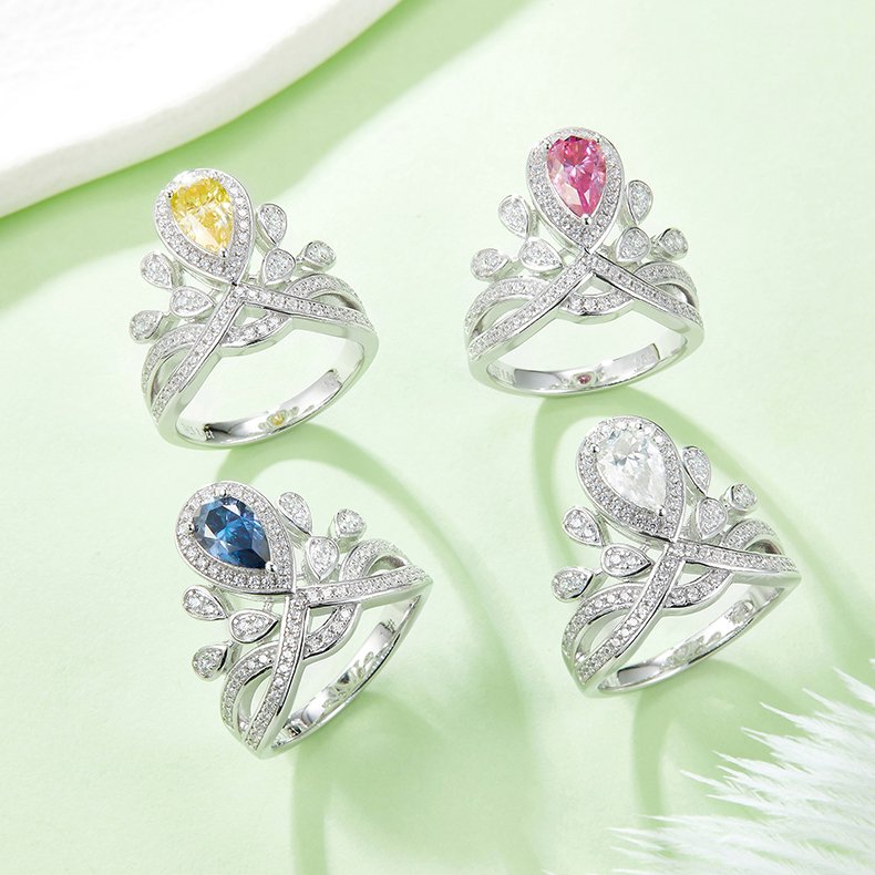 1ct Pear Moissanite Twist Church Ring - Image 2