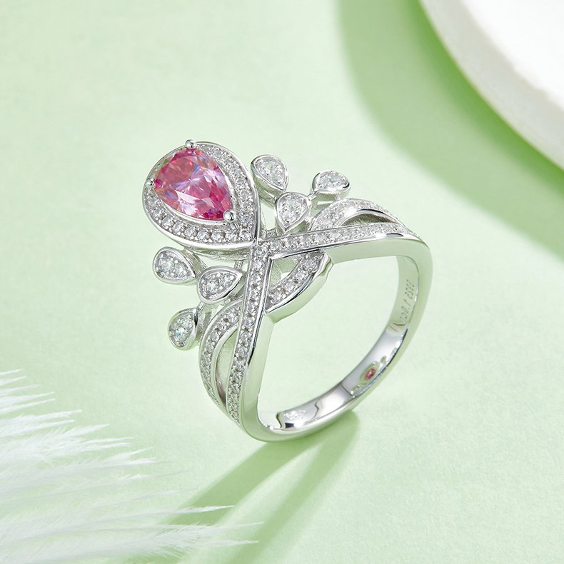 1ct Pear Moissanite Twist Church Ring - Image 6