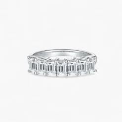 3.5mm Emerald Cut Half Eternity Ring