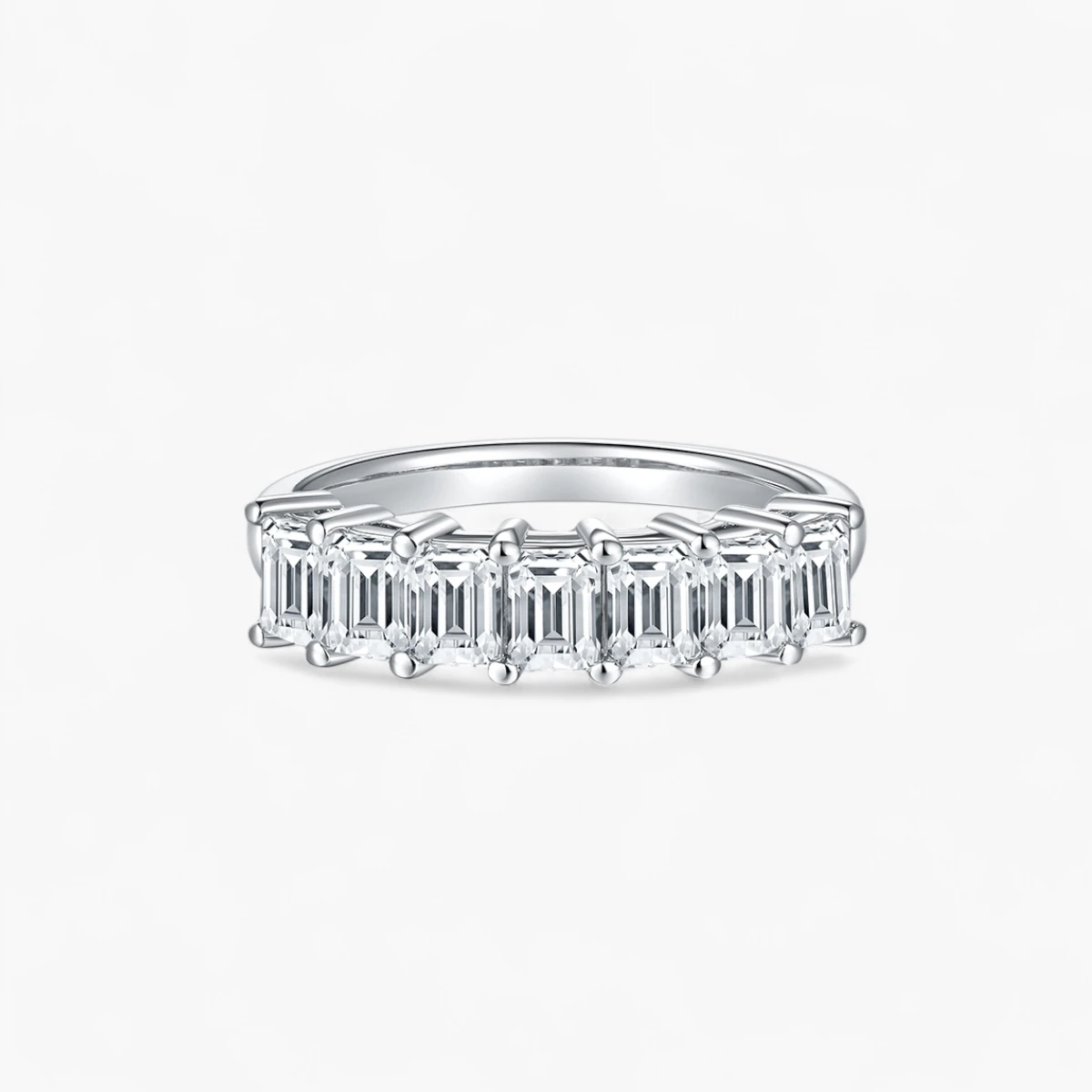 3.5mm Emerald Cut Half Eternity Ring