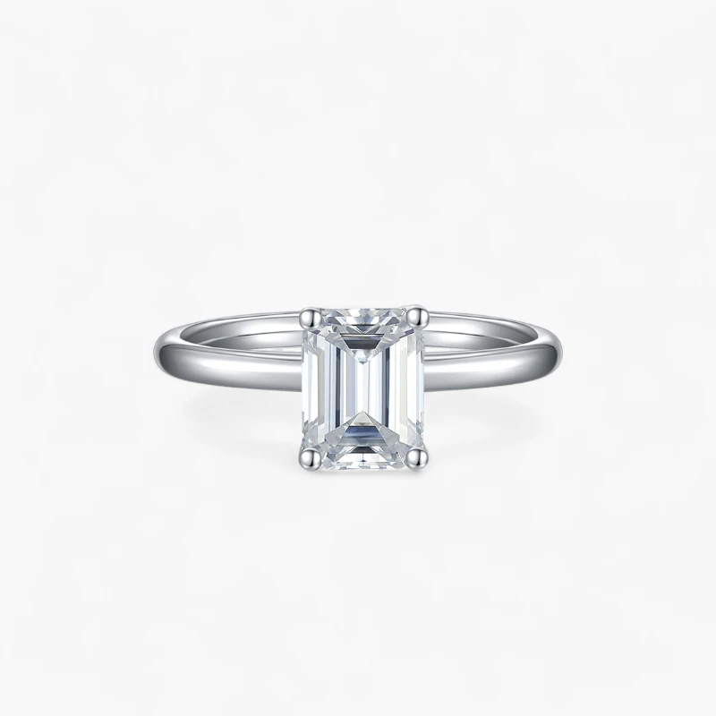 2ct Emerald-Cut Moissanite Solitaire Ring