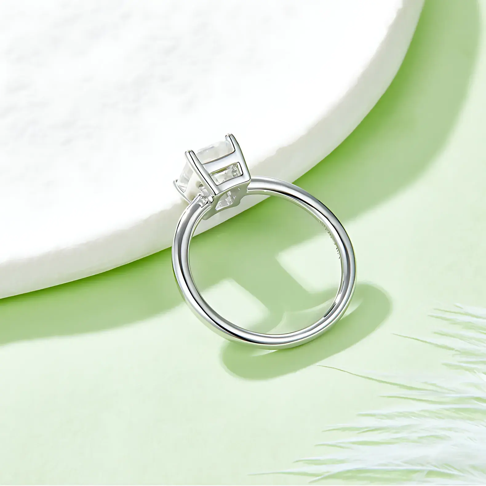 2ct Emerald-Cut Moissanite Solitaire Ring - Image 3