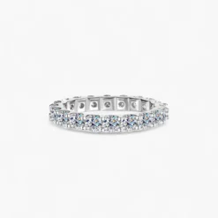 3mm Round-Cut Moissanite Eternity Ring