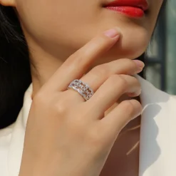 Alternative view of Triple Lace Moissanite Ring