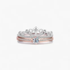 Crown Moissanite Stackable Ring