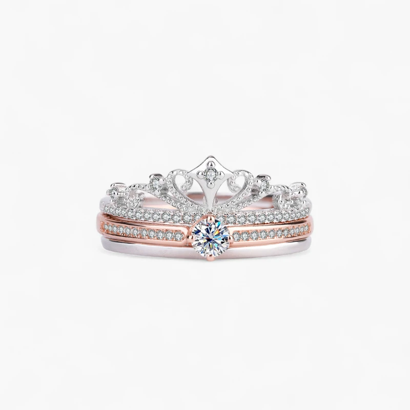 Crown Moissanite Stackable Ring