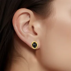 Alternative view of Oval Onyx Studs