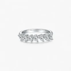 3.5mm Pear Half Eternity Ring
