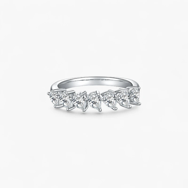 3.5mm Pear Half Eternity Ring