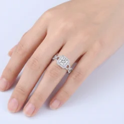 Alternative view of 3ct Princess Cut Moissanite Bold Ring