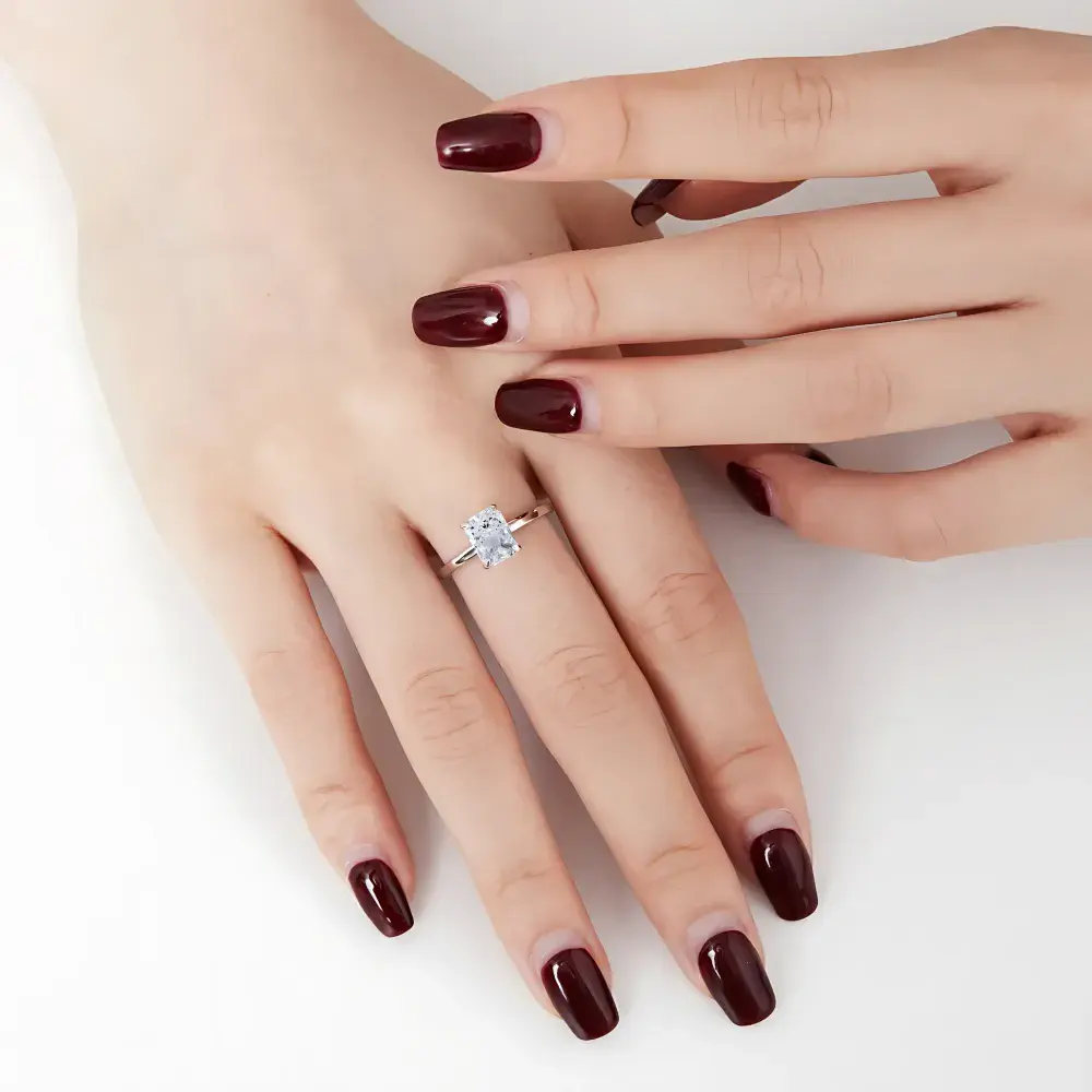 1ct Radiant Cut Moissanite Solitaire Ring - Image 3