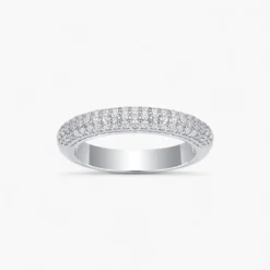 Round Pave Half Eternity Ring