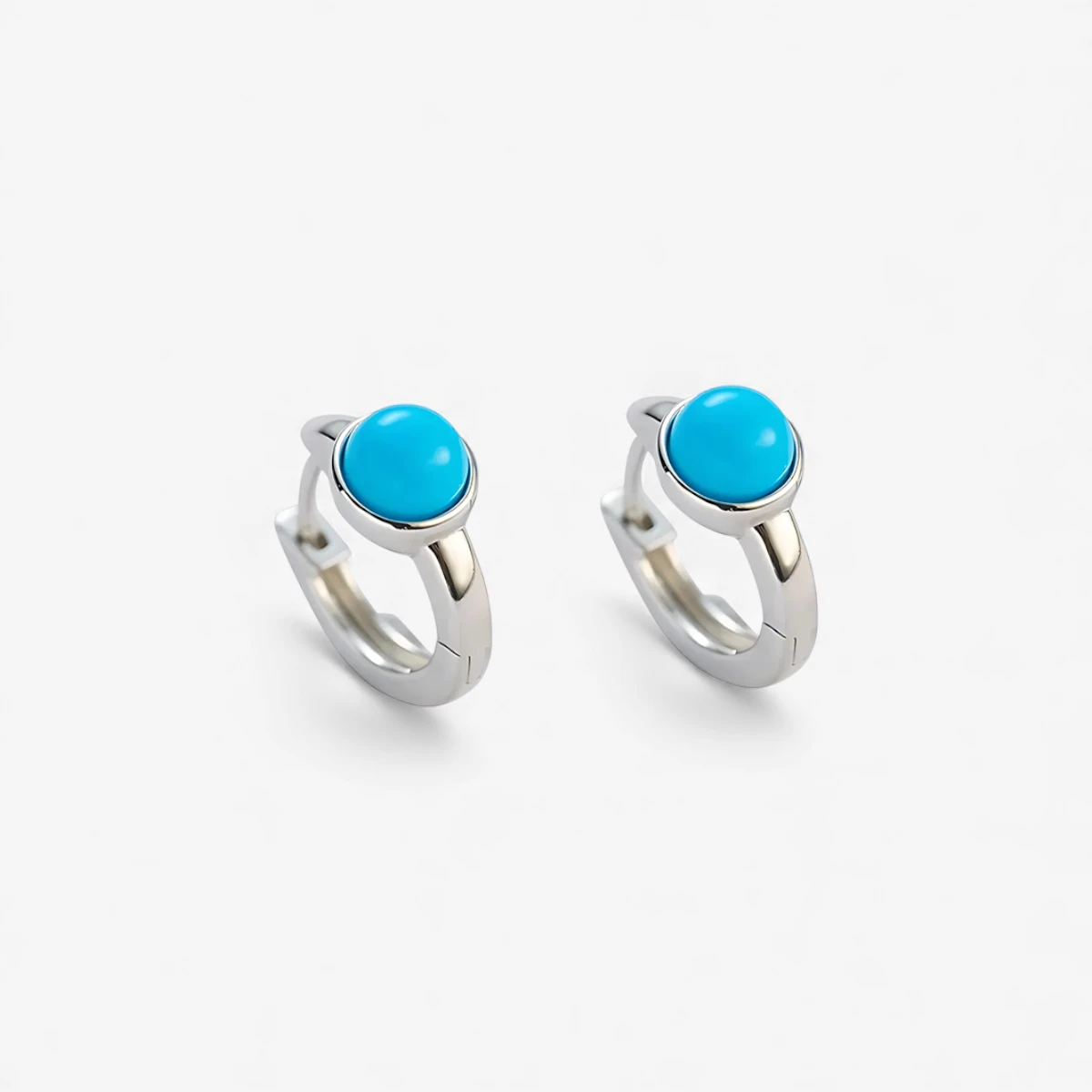 Round Turquoise Hoops
