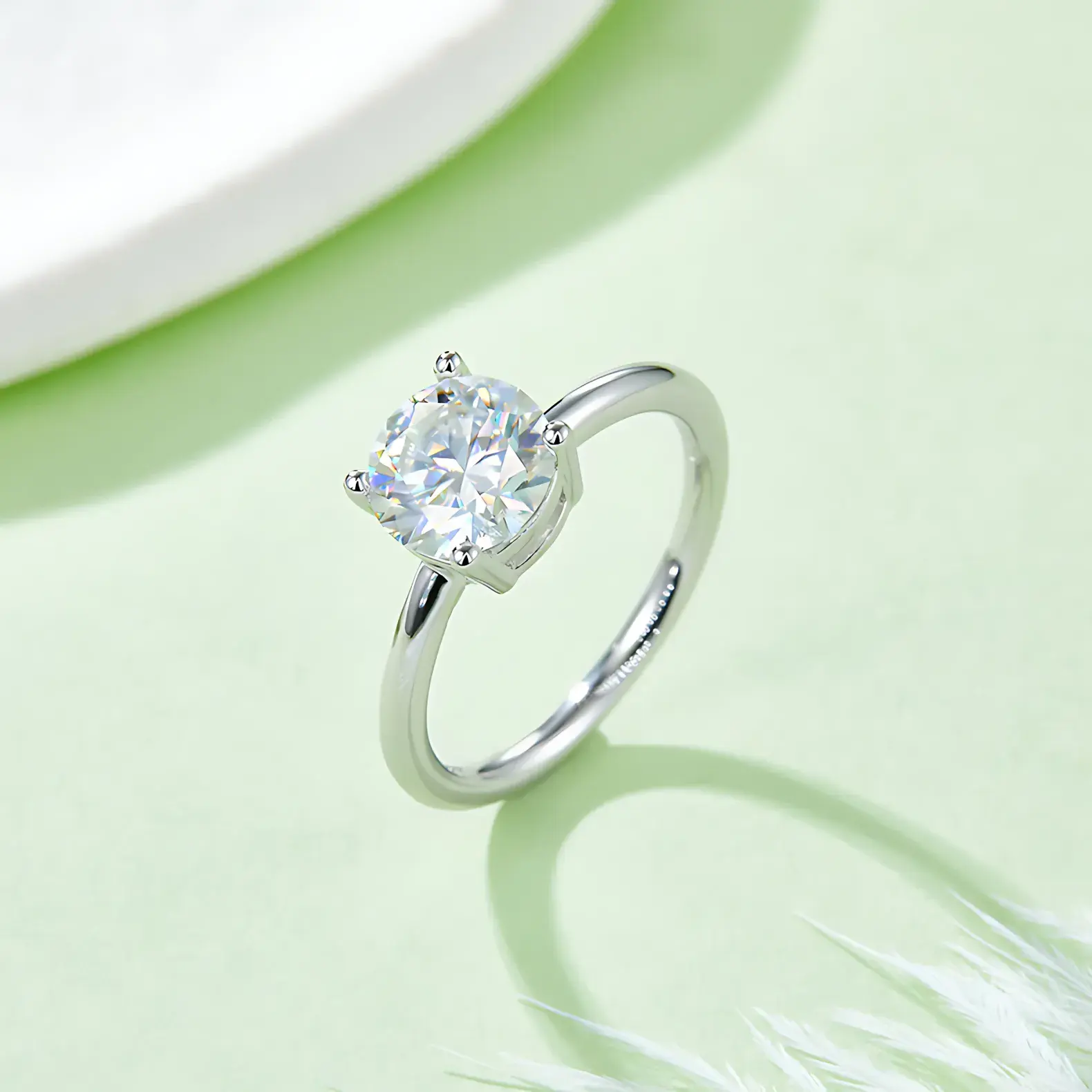 2ct Round Cut Moissanite Solitaire Ring - Image 2