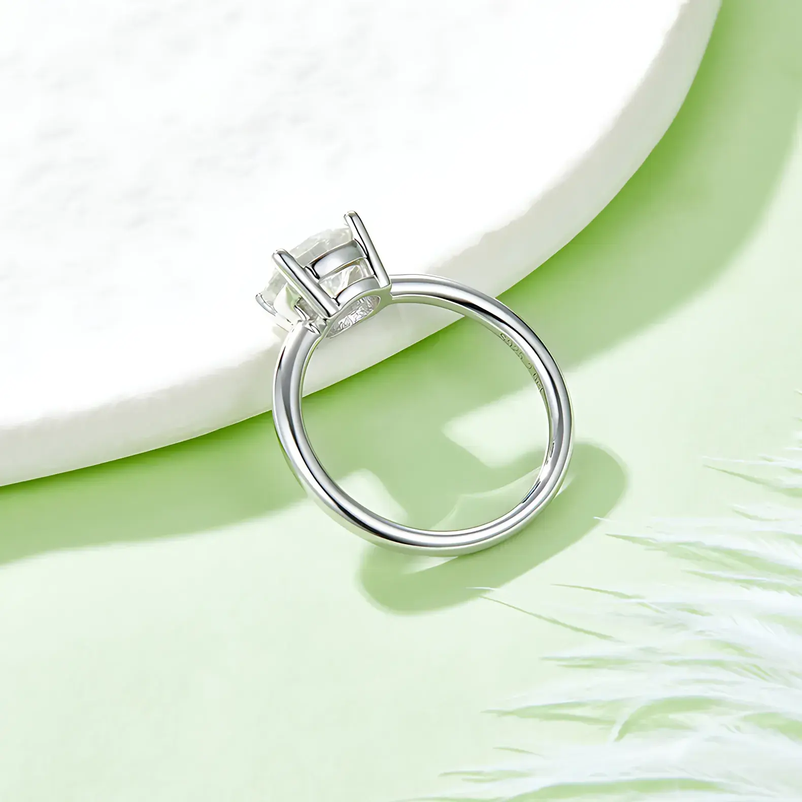 2ct Round Cut Moissanite Solitaire Ring - Image 3