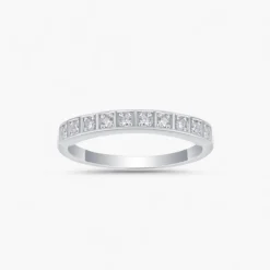 Moissanite Square-Set Eternity Ring