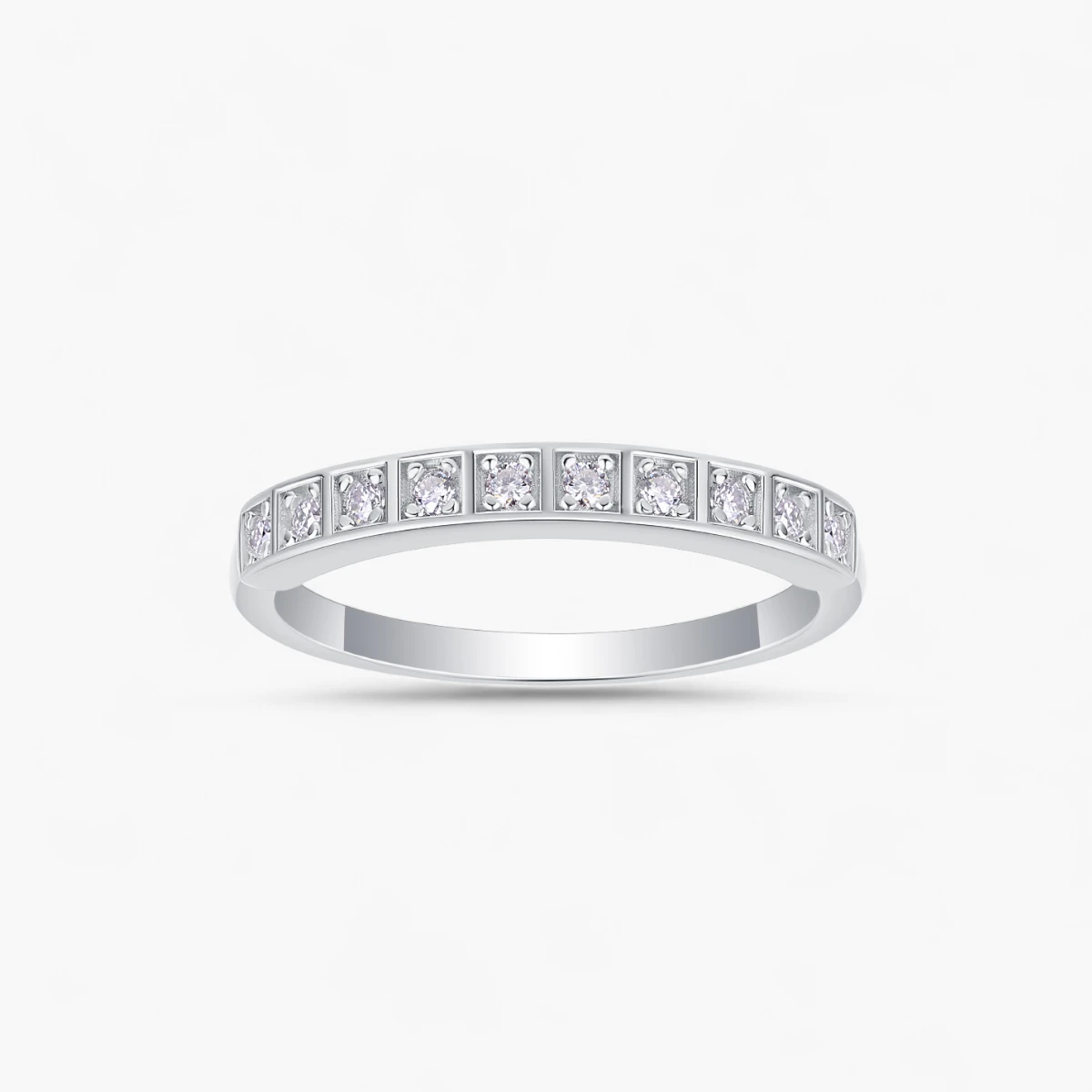 Moissanite Square-Set Eternity Ring