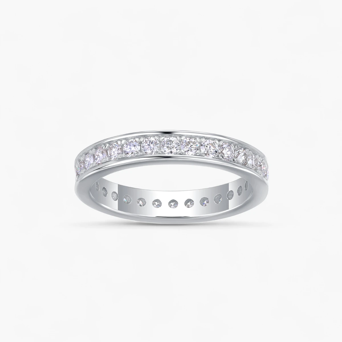 Subtle Halo Half Eternity Ring