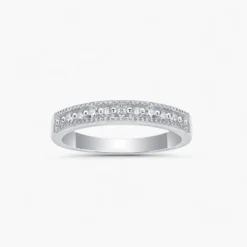 Subtle Halo Moissanite Half Eternity Ring