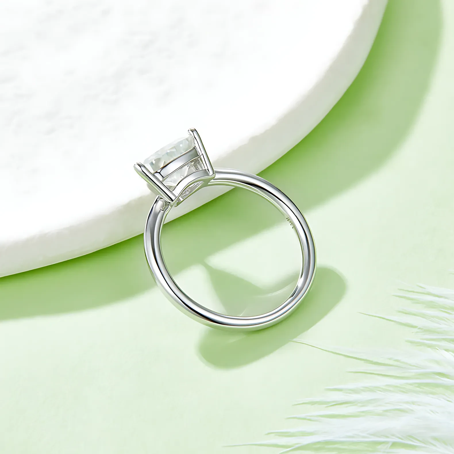 2ct Trillion Moissanite Solitaire Ring - Image 3