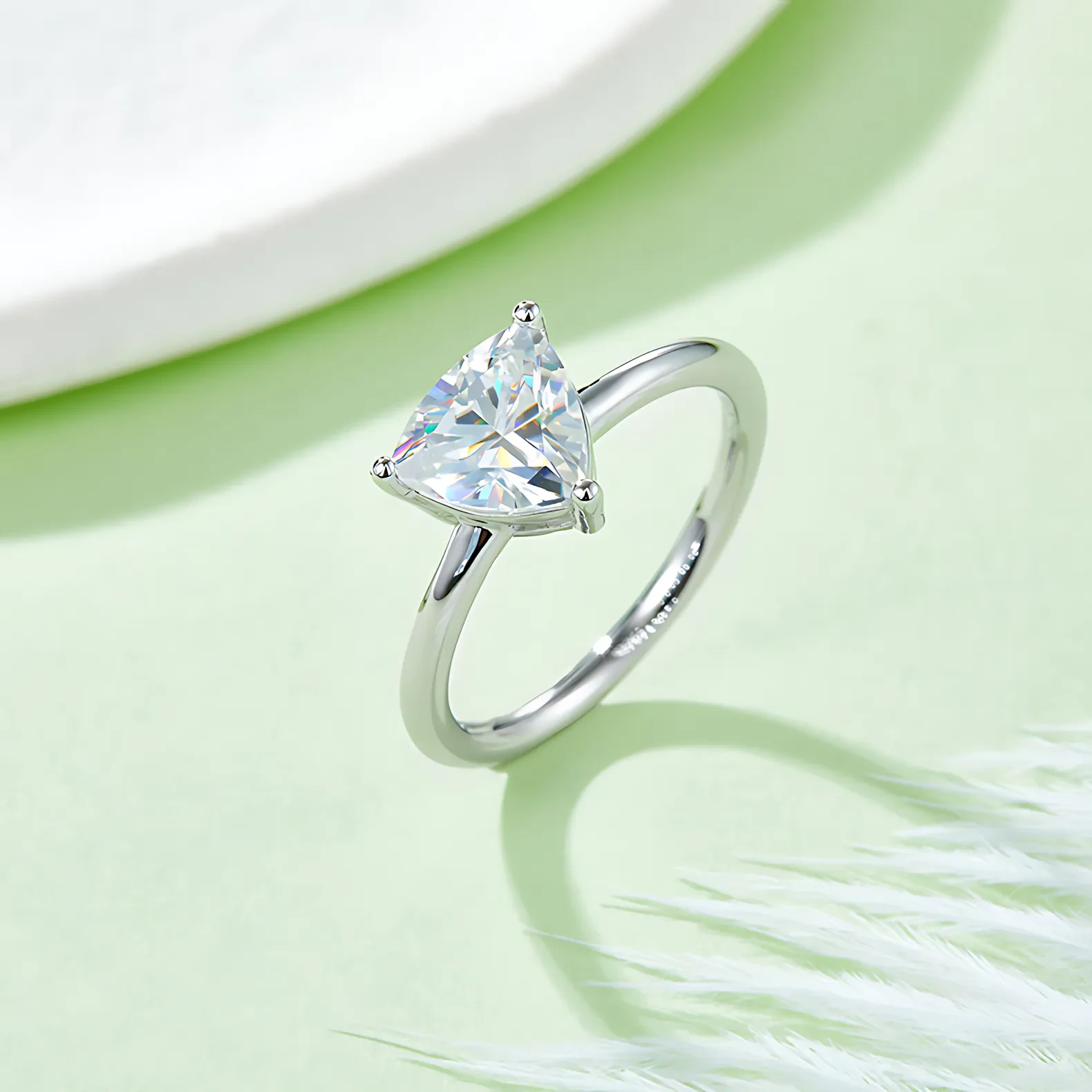 2ct Trillion Moissanite Solitaire Ring - Image 4