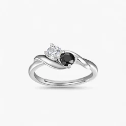 Twist Two Tone Moissanite Ring
