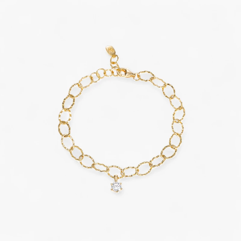 Moissanite Gold Chain Bracelet