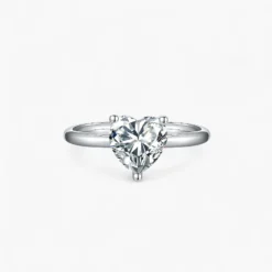 2ct Heart Moissanite Solitaire Ring