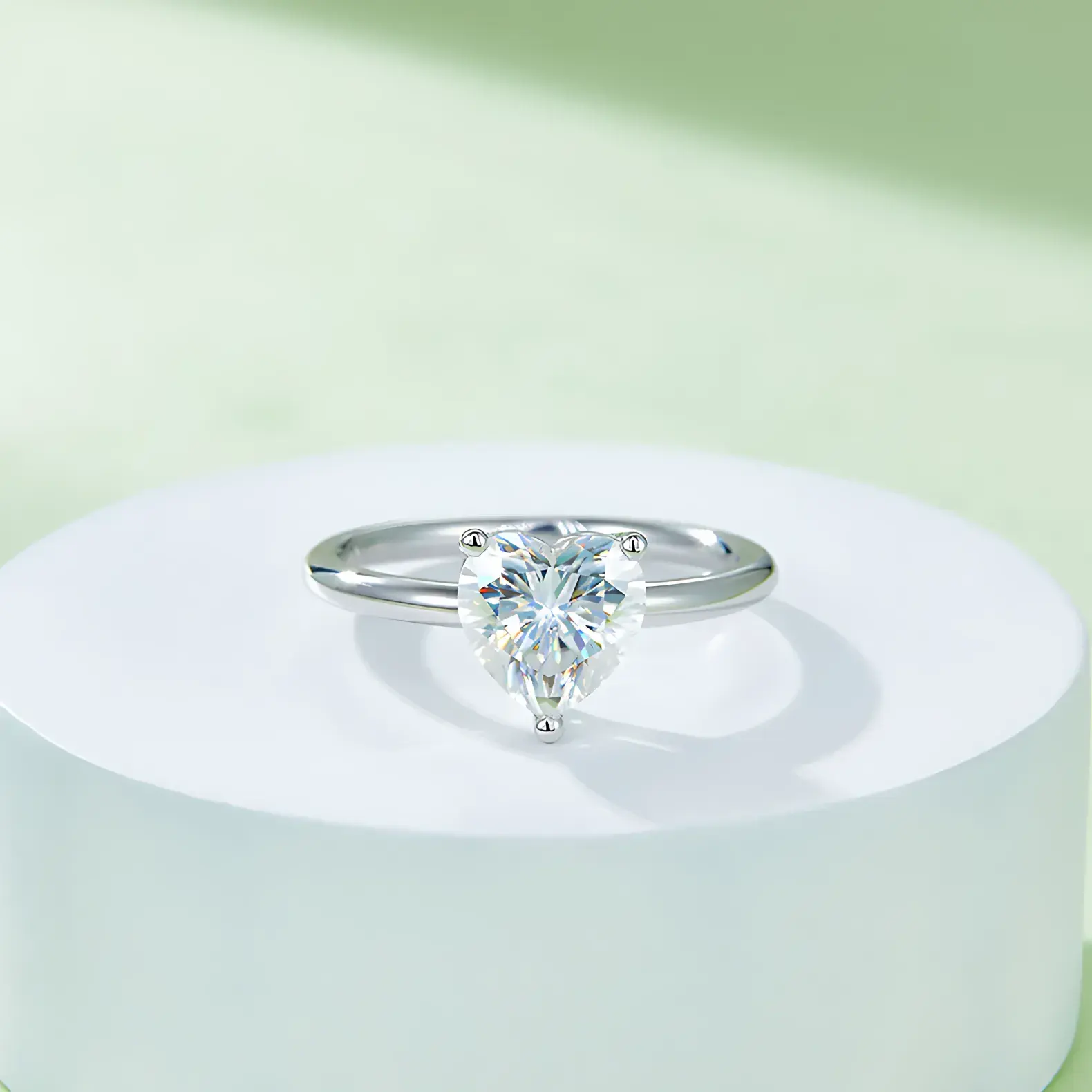 2ct Heart Moissanite Solitaire Ring - Image 4