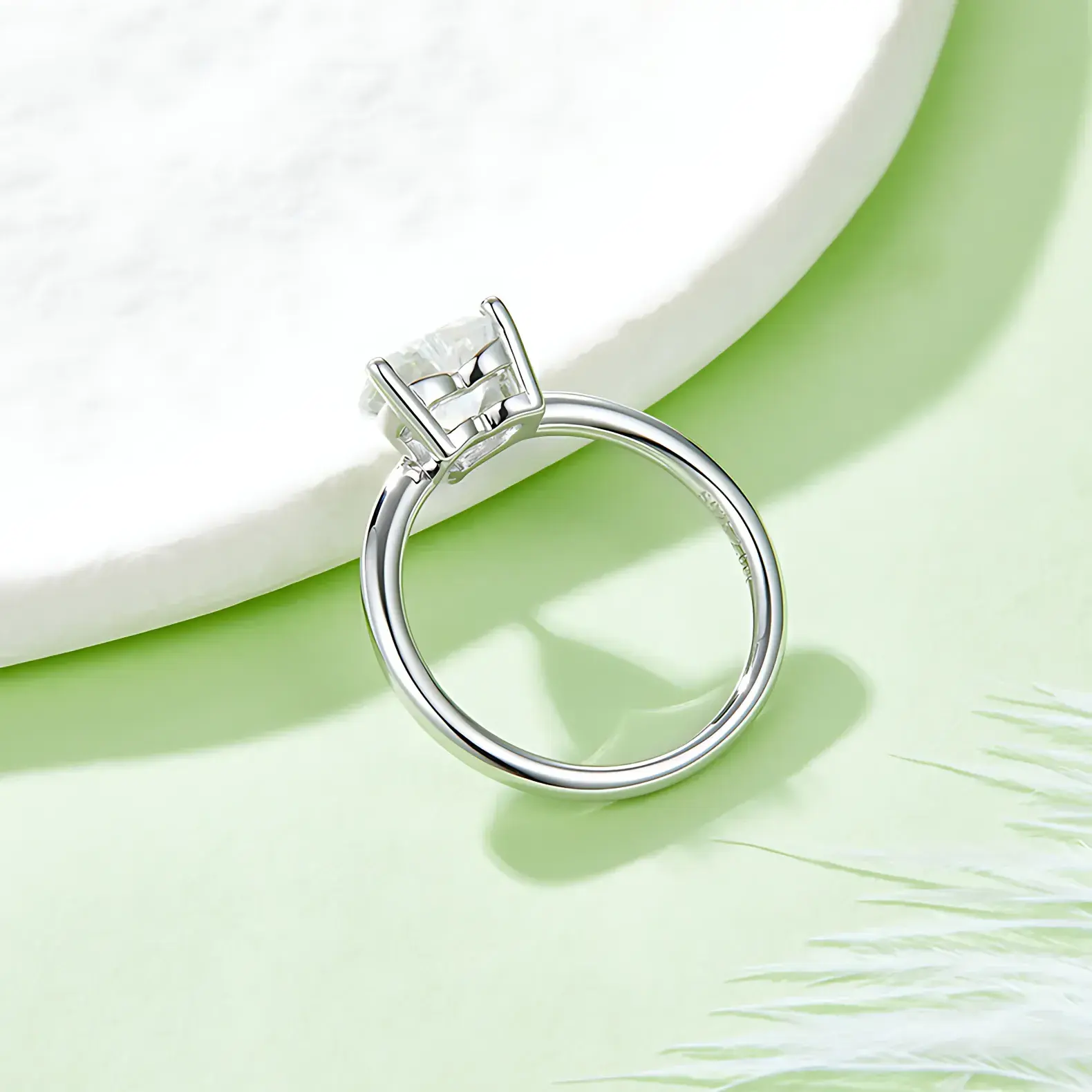 2ct Heart Moissanite Solitaire Ring - Image 2