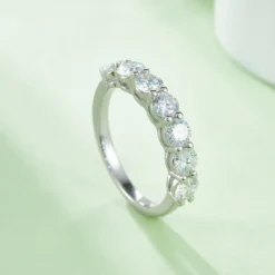 Alternative view of 3.5mm Round Half Eternity Ring