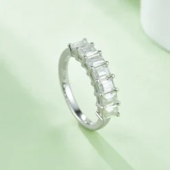 Alternative view of 3.5mm Emerald Cut Half Eternity Ring