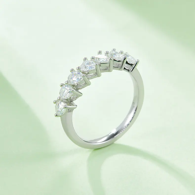 3.5mm Pear Half Eternity Ring - Image 3