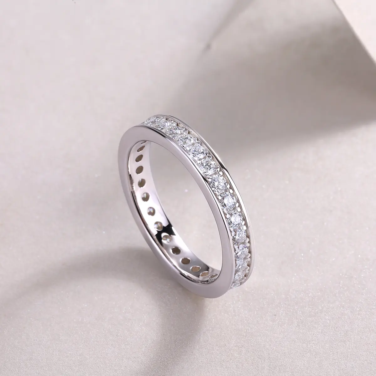 Subtle Halo Half Eternity Ring - Image 3