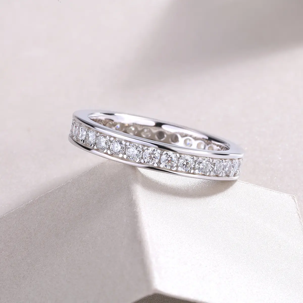 Subtle Halo Half Eternity Ring - Image 4