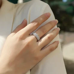Alternative view of Triple Lace Half Eternity Ring