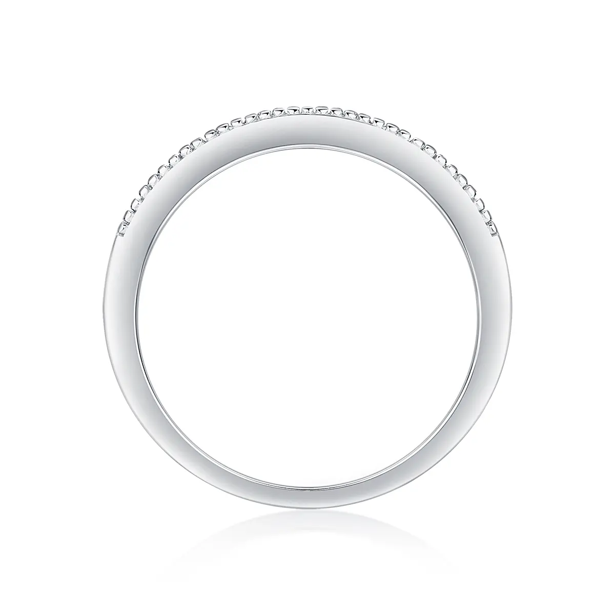 Subtle Halo Moissanite Half Eternity Ring - Image 4