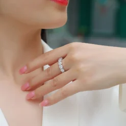 Alternative view of Round Moissanite Eternity Ring