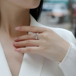 Alternative view of Crown Setting Moissanite Ring